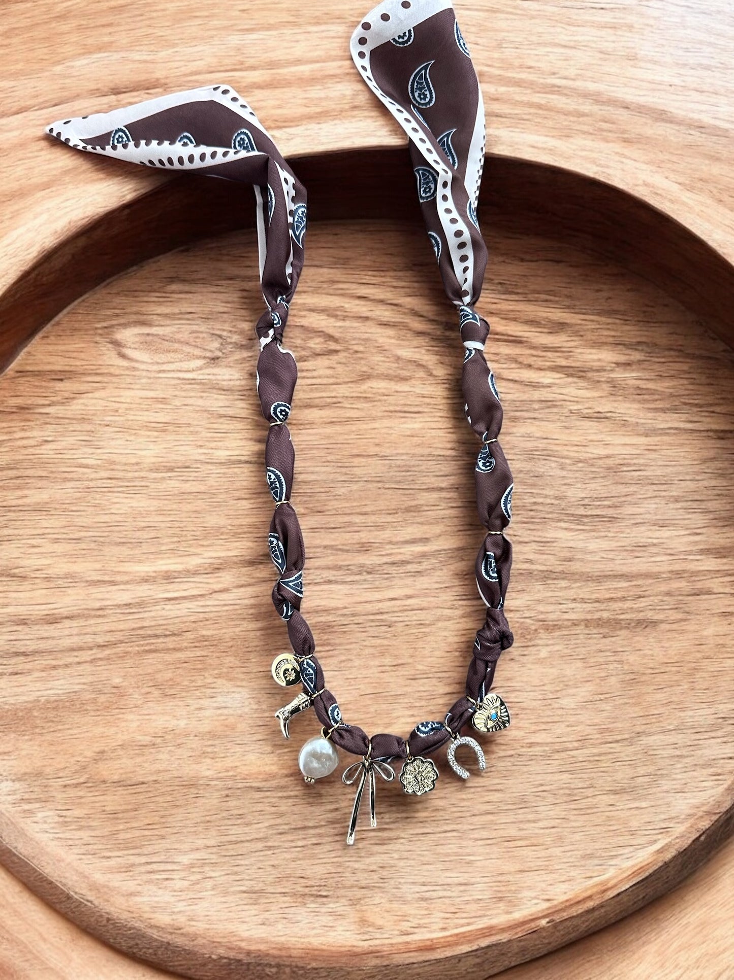 Brown Paisley with Bow
