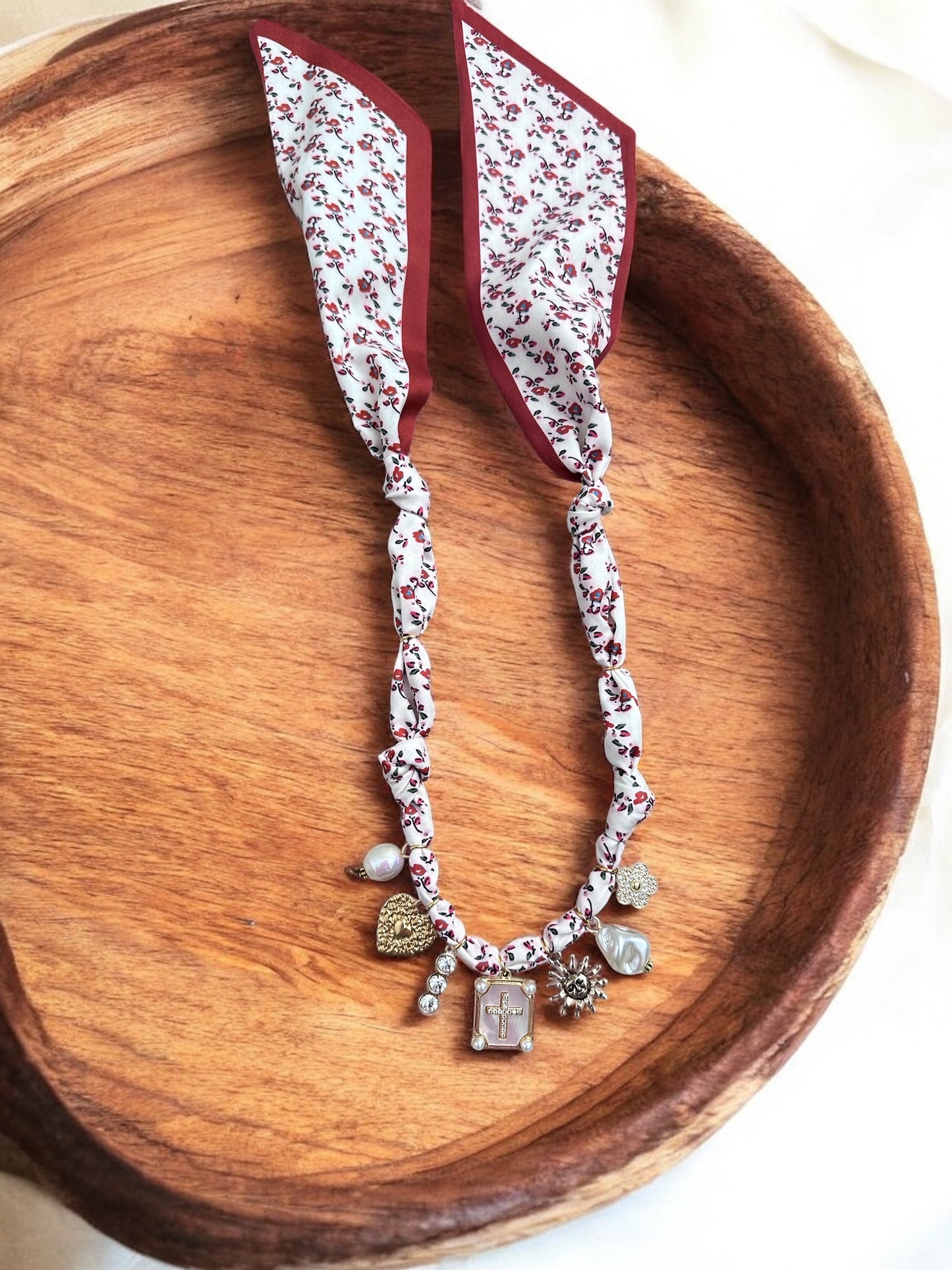 Red and Ivory Floral