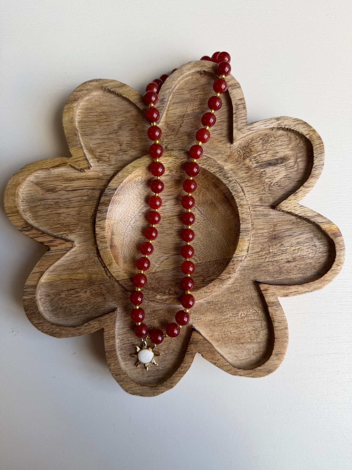 Carnelian Beaded with Sun Charm