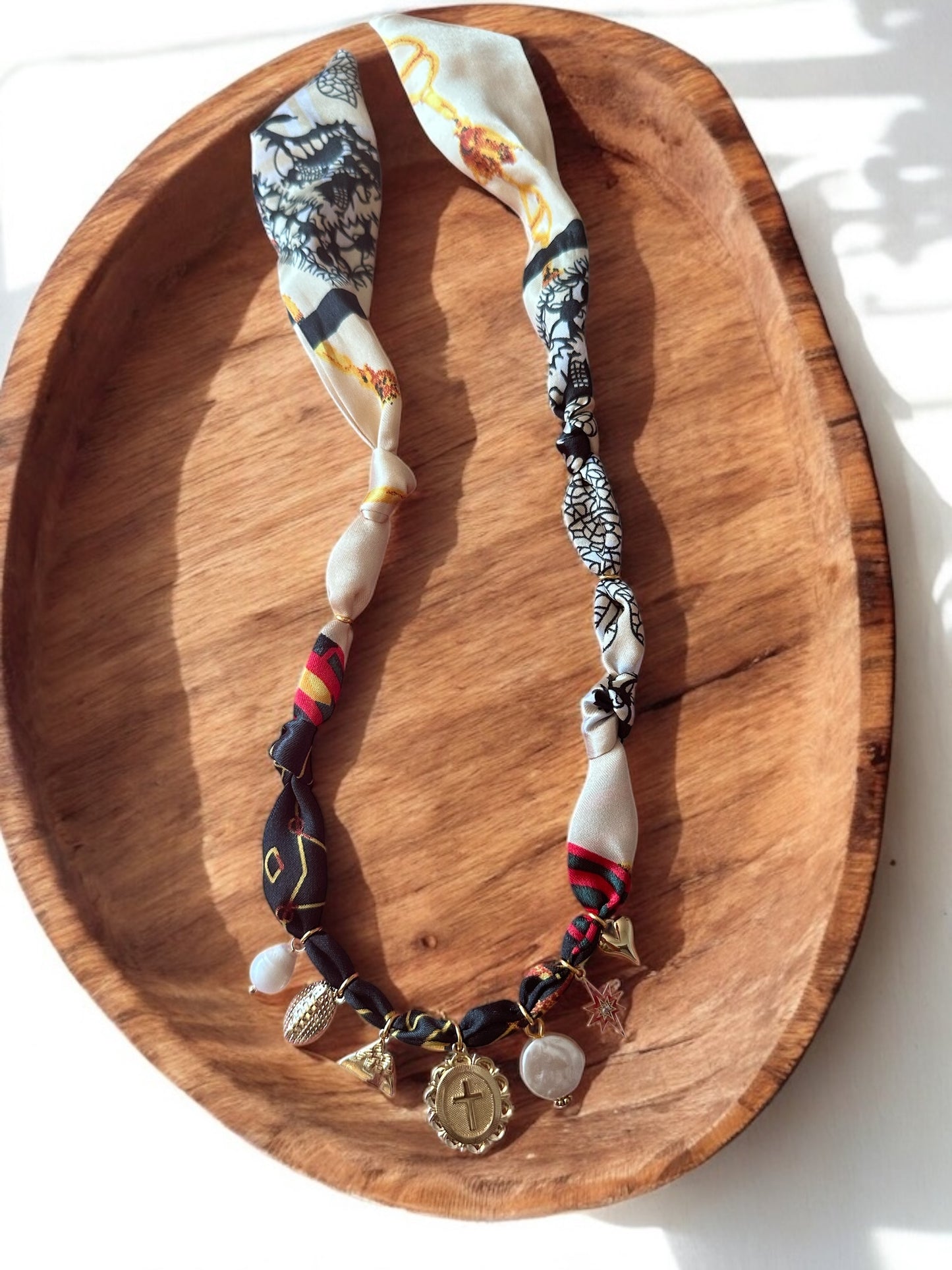 Black Multicolor with Cross Pendant