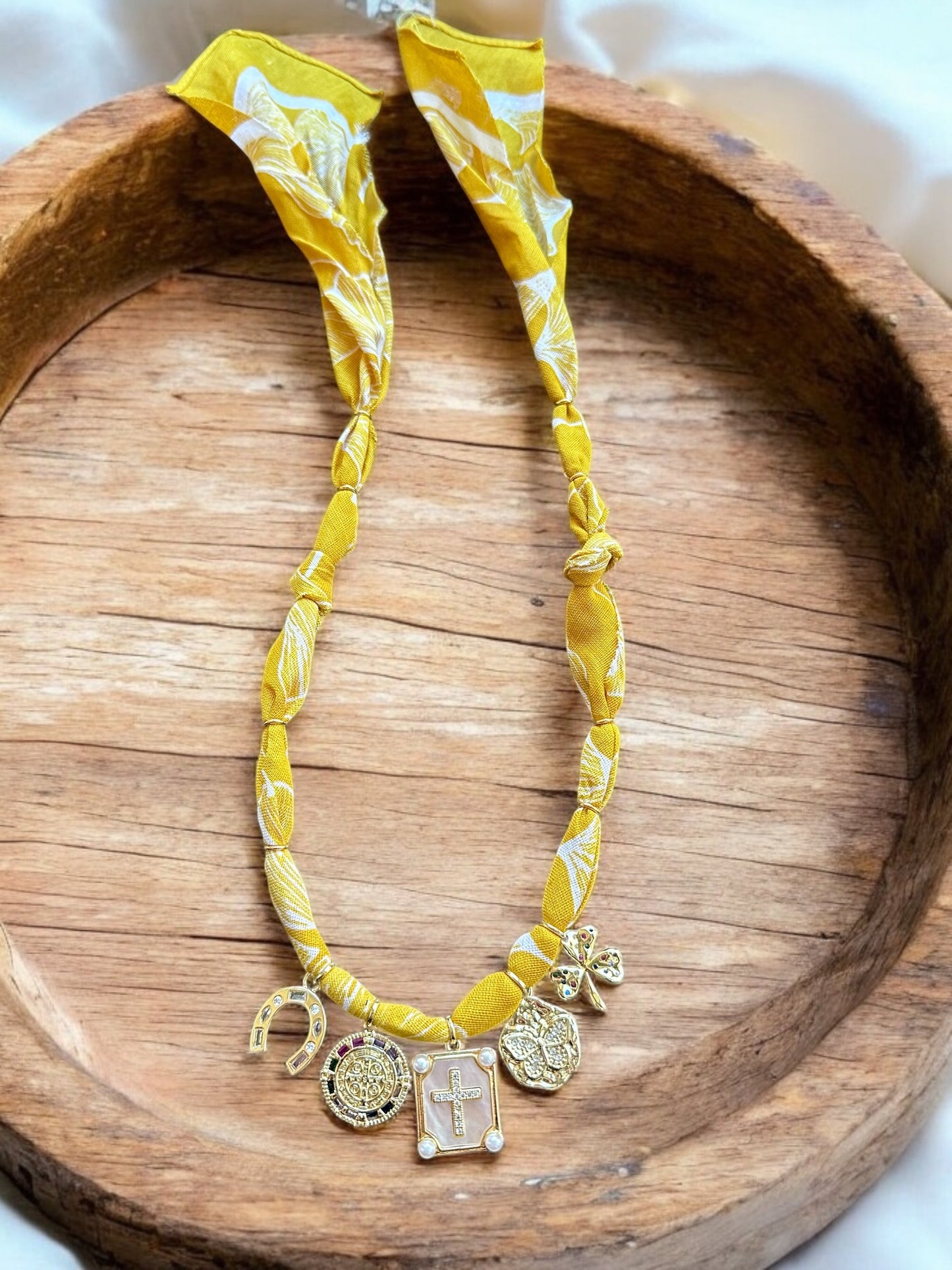 Yellow with Cross Pendant
