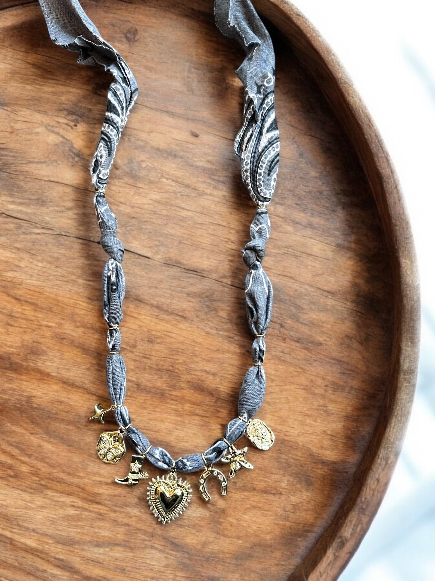 Dark Grey with Gold Heart