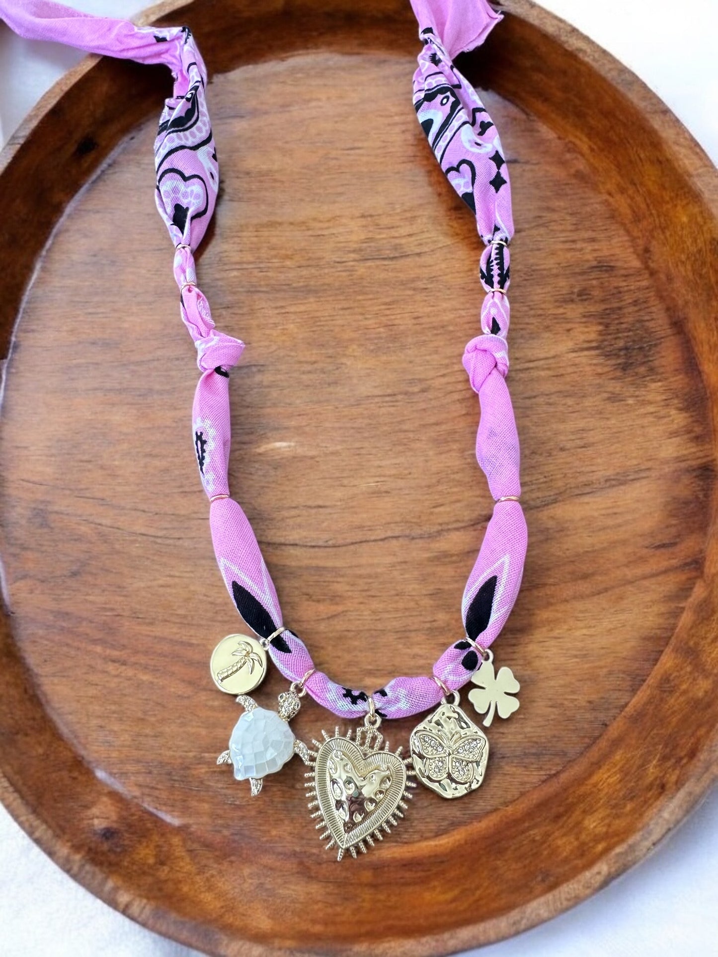 Pink with Large Gold Heart