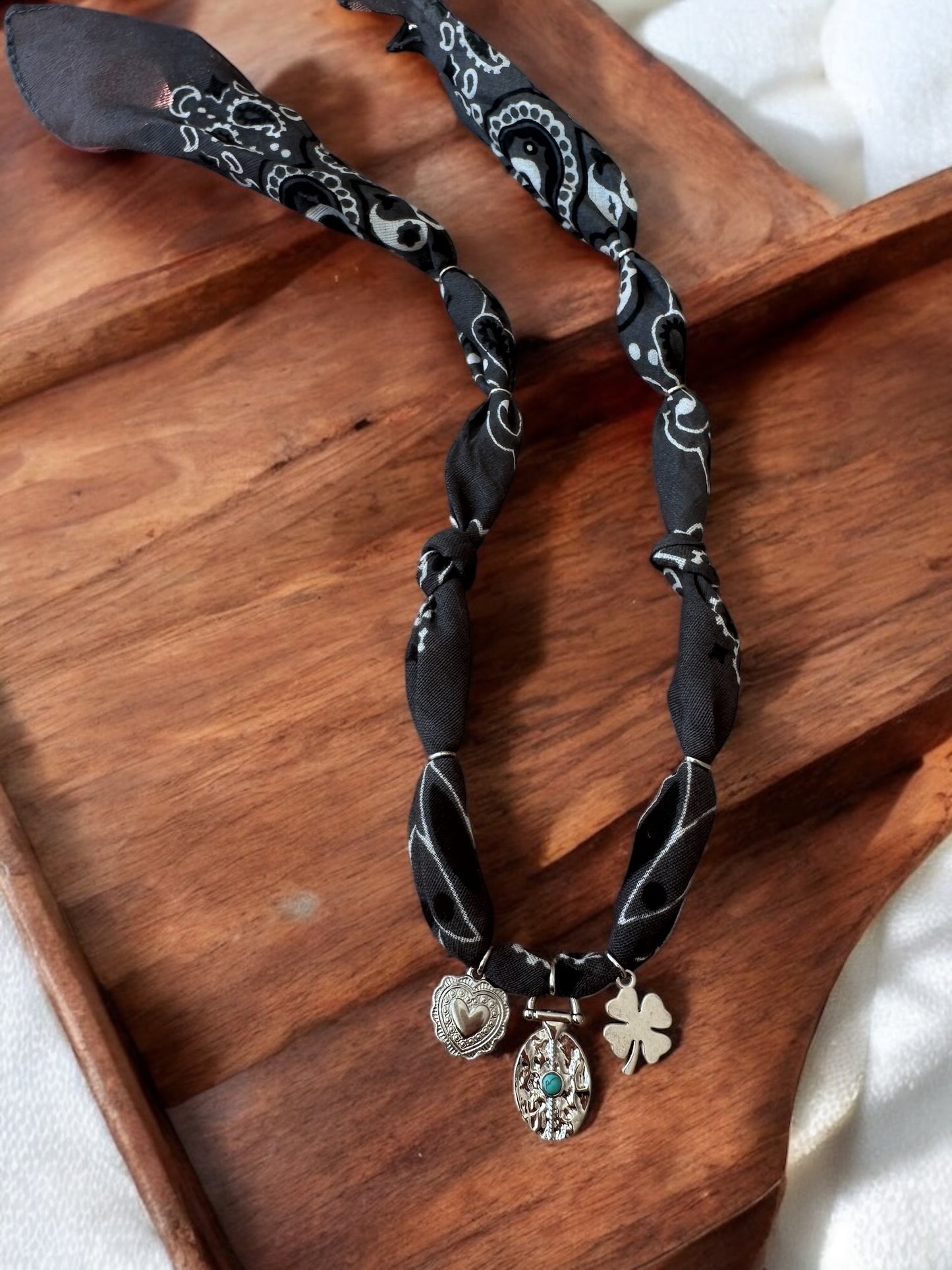 Dark Grey with Silver Pendant