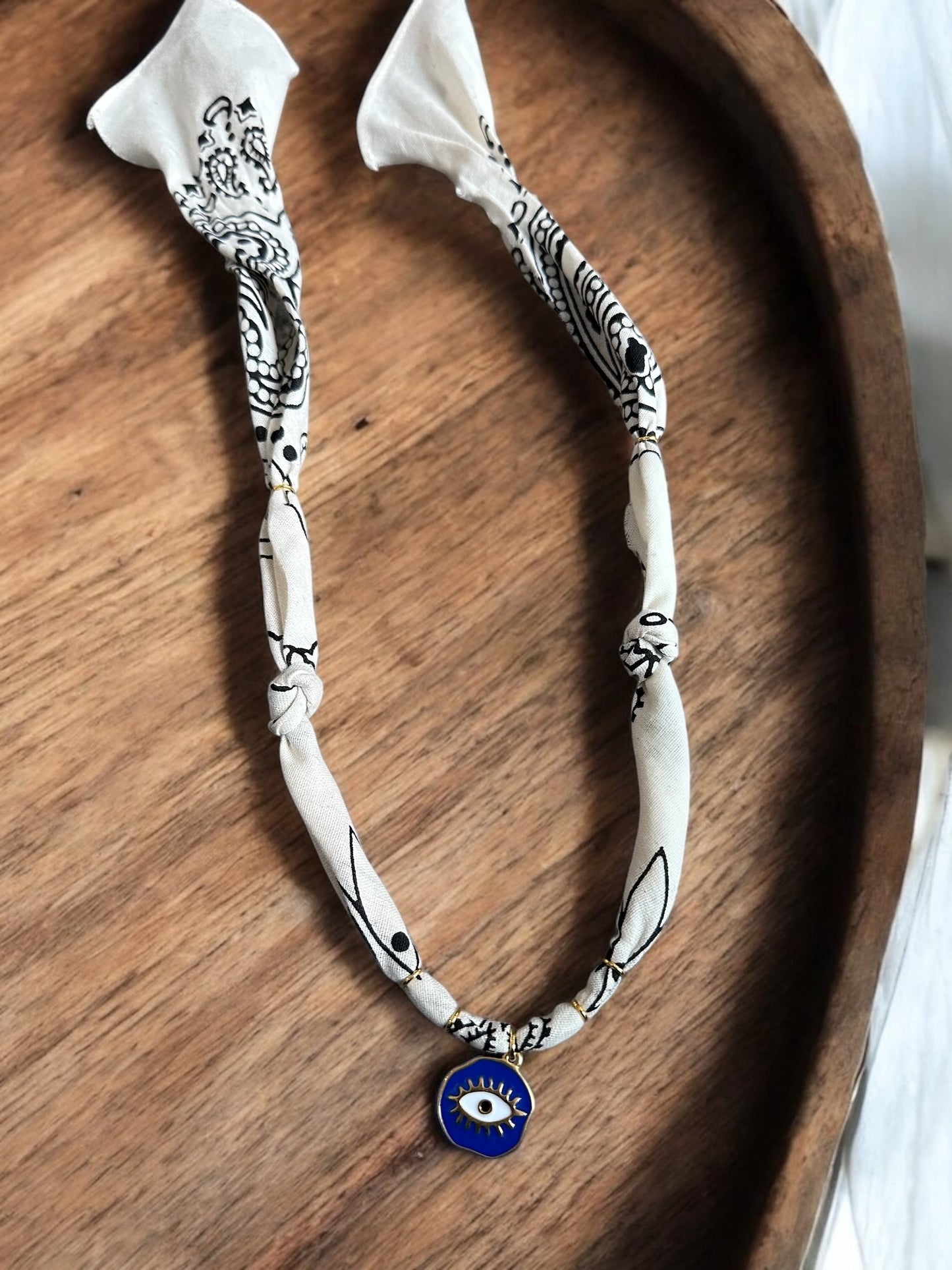 Ivory with Blue Evil Eye