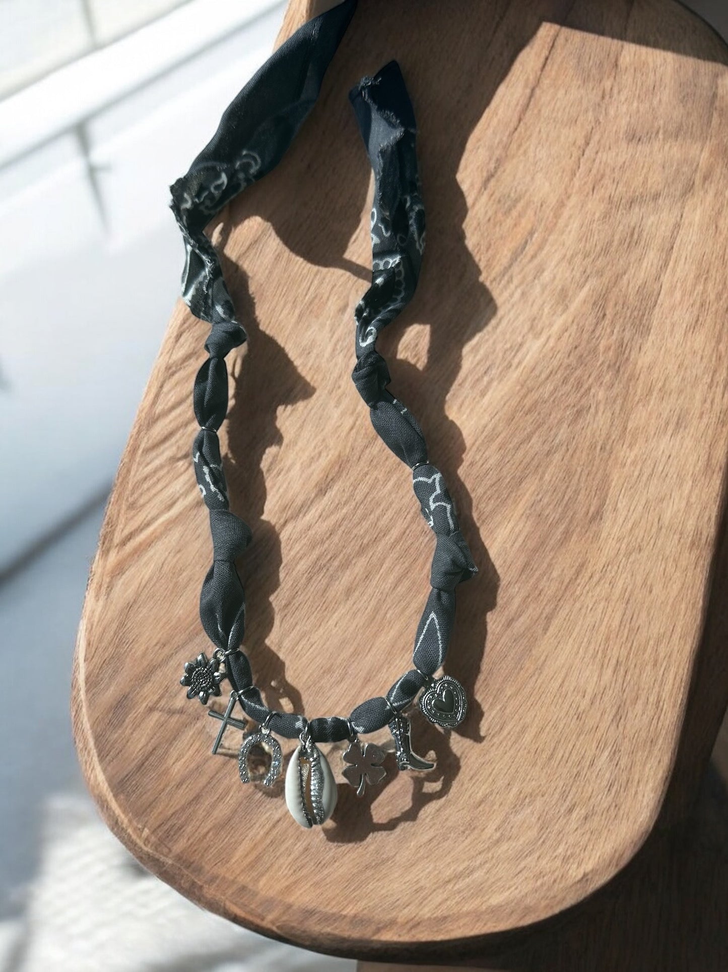 Dark Grey with Silver Seashell
