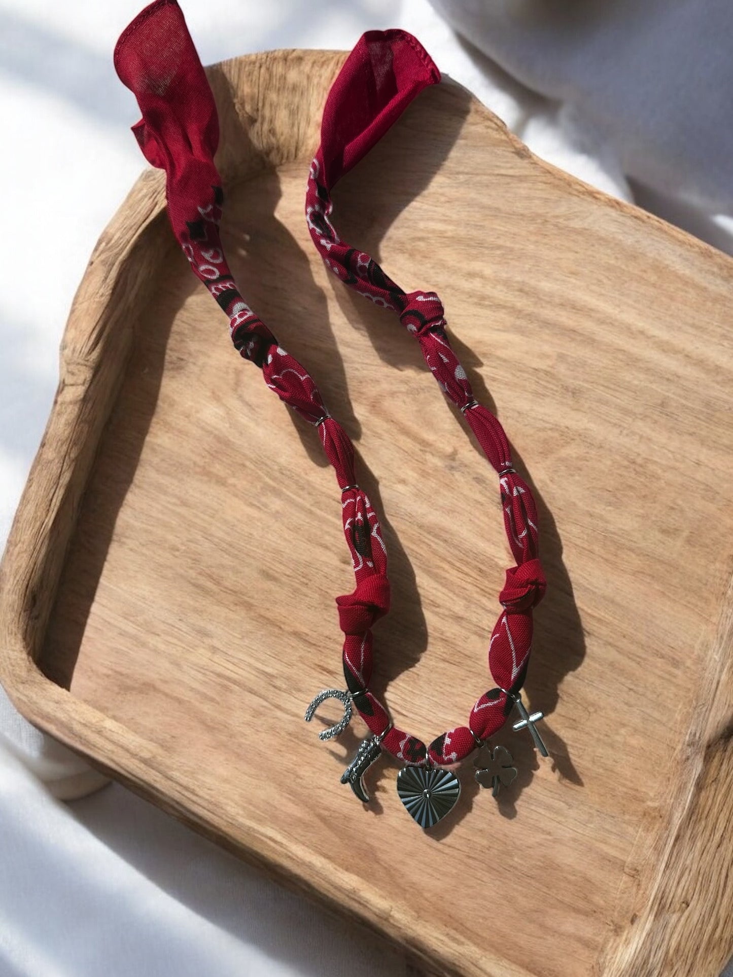 Red with Silver Heart