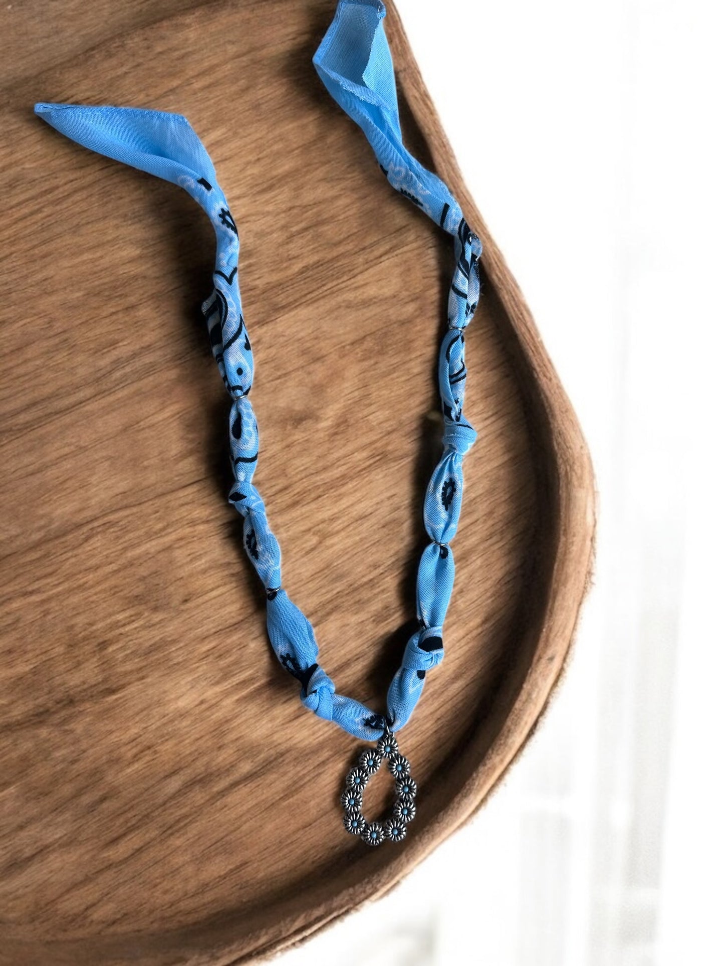 Blue with Vintage Silver and Blue Pendant