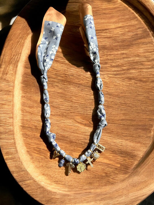 Blue Floral with 13 Clover
