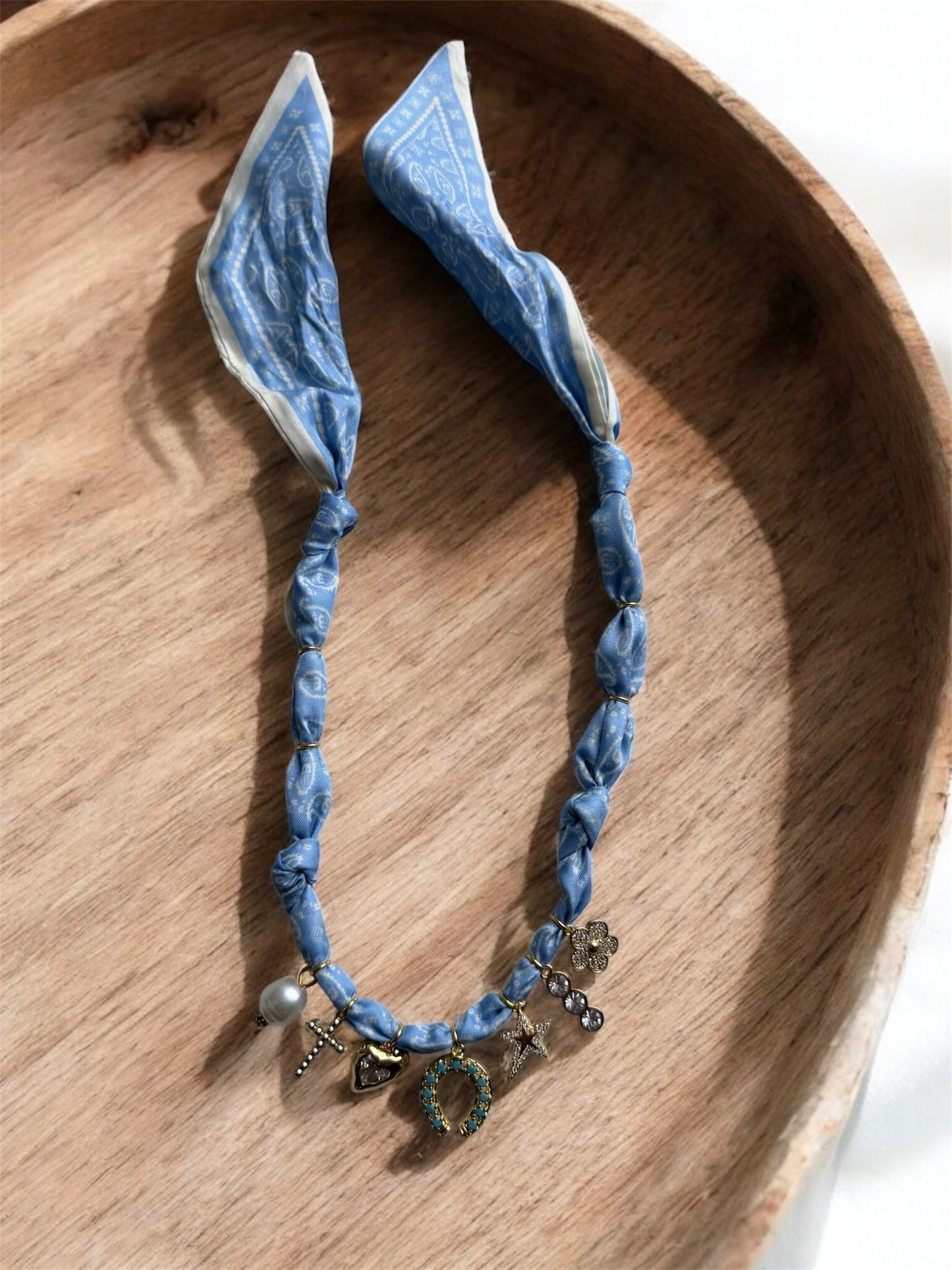 Blue Paisley with Turquoise Horseshoe