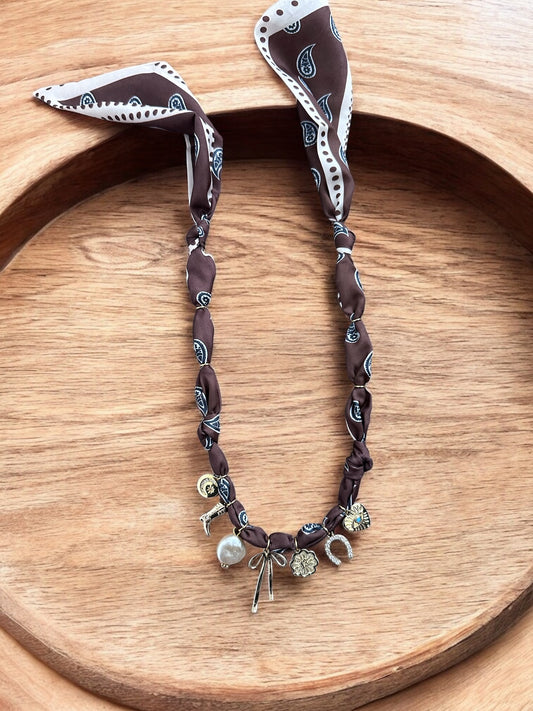 Brown Paisley with Bow