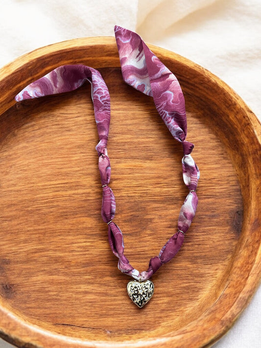 Maroon Abstract with Large Heart