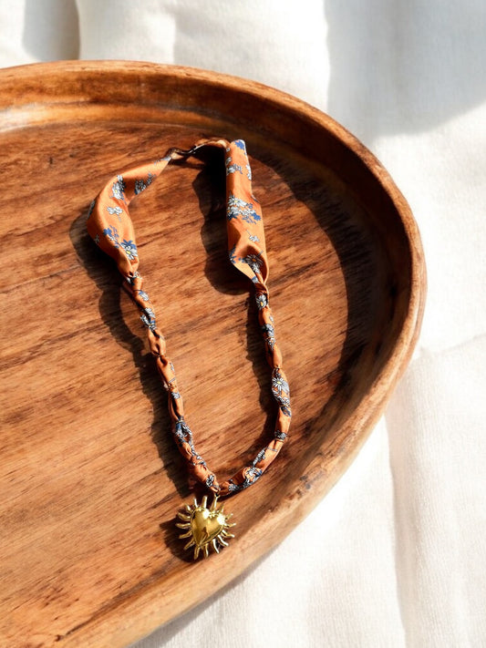 Terracotta Floral with Sun Heart