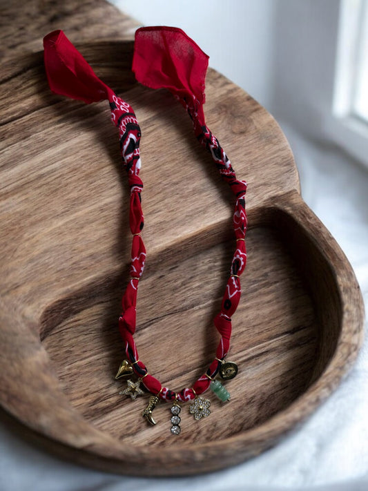 Red Traditional with 3 Stone Charm