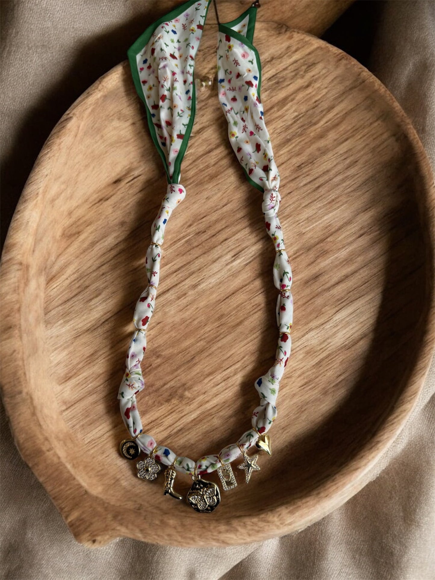 Multicolor Floral with Butterfly Charm