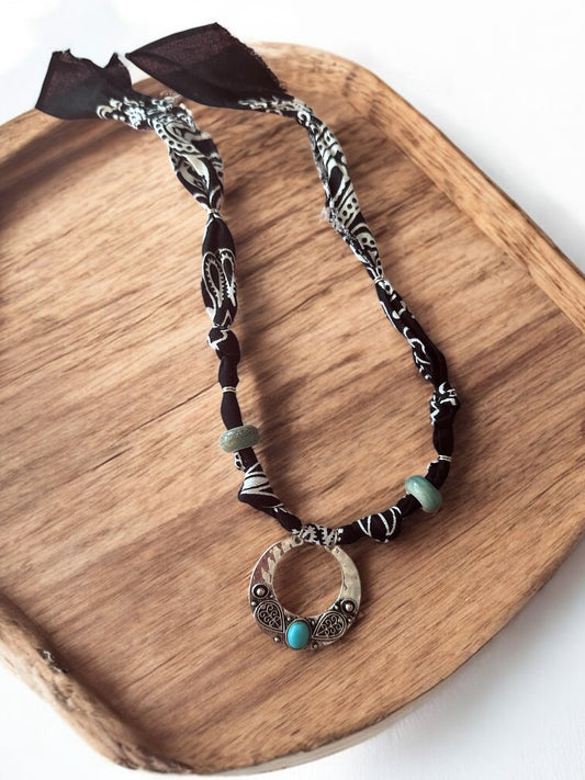 Black with Vintage Pendant