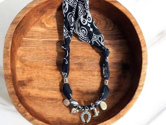 Black with Turquoise Horseshoe