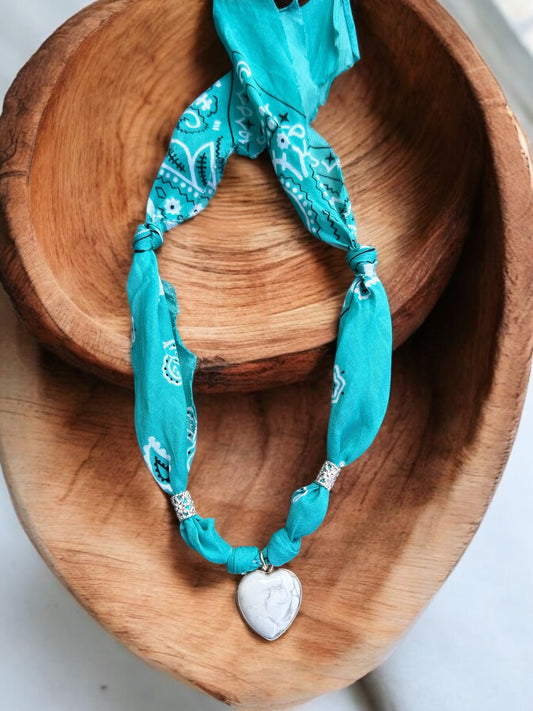 Teal Marble Heart