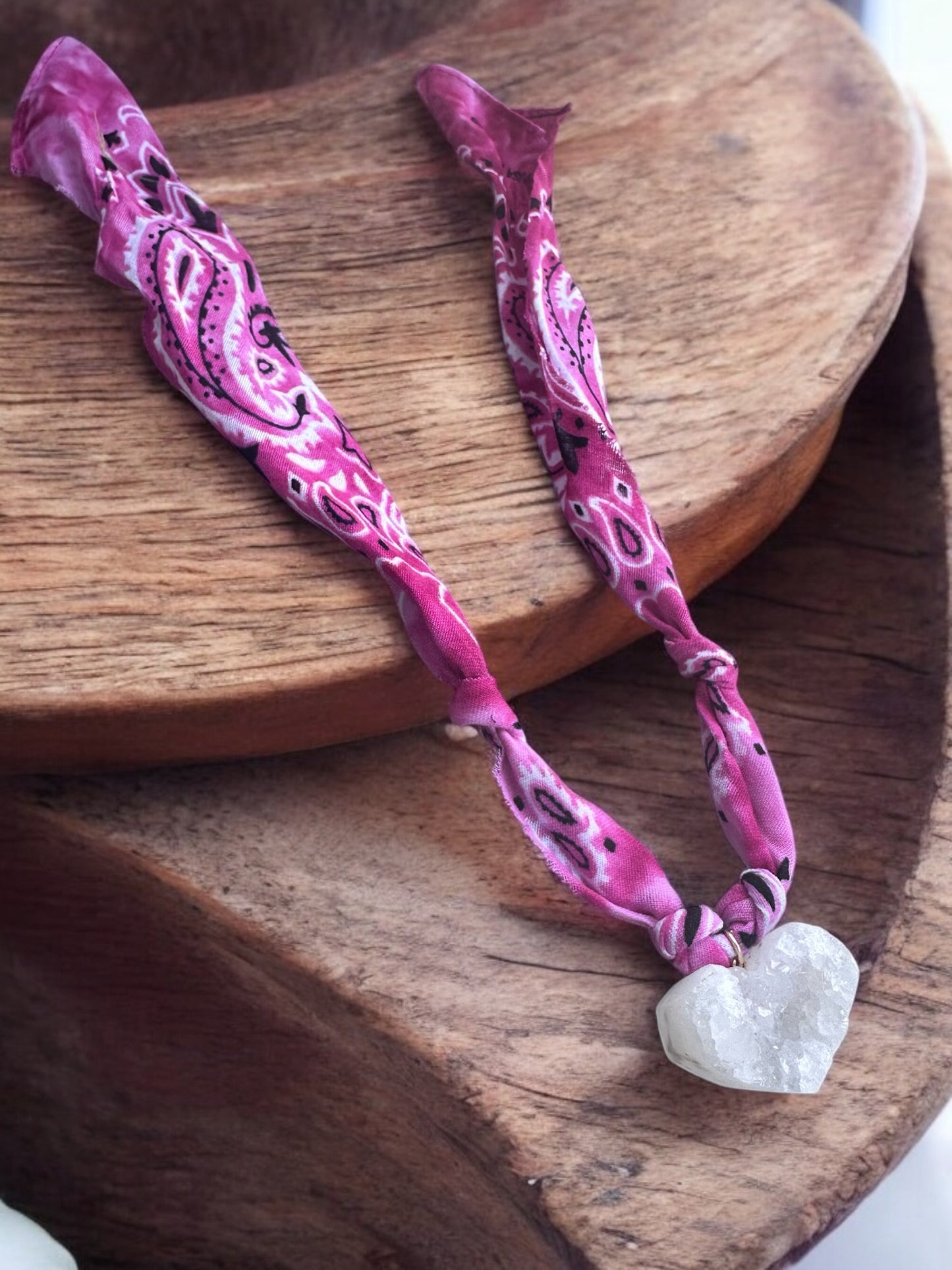 Pink with White Quartz Heart