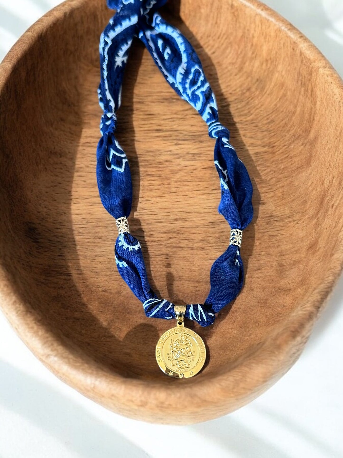 Navy with Saint Christopher Pendant