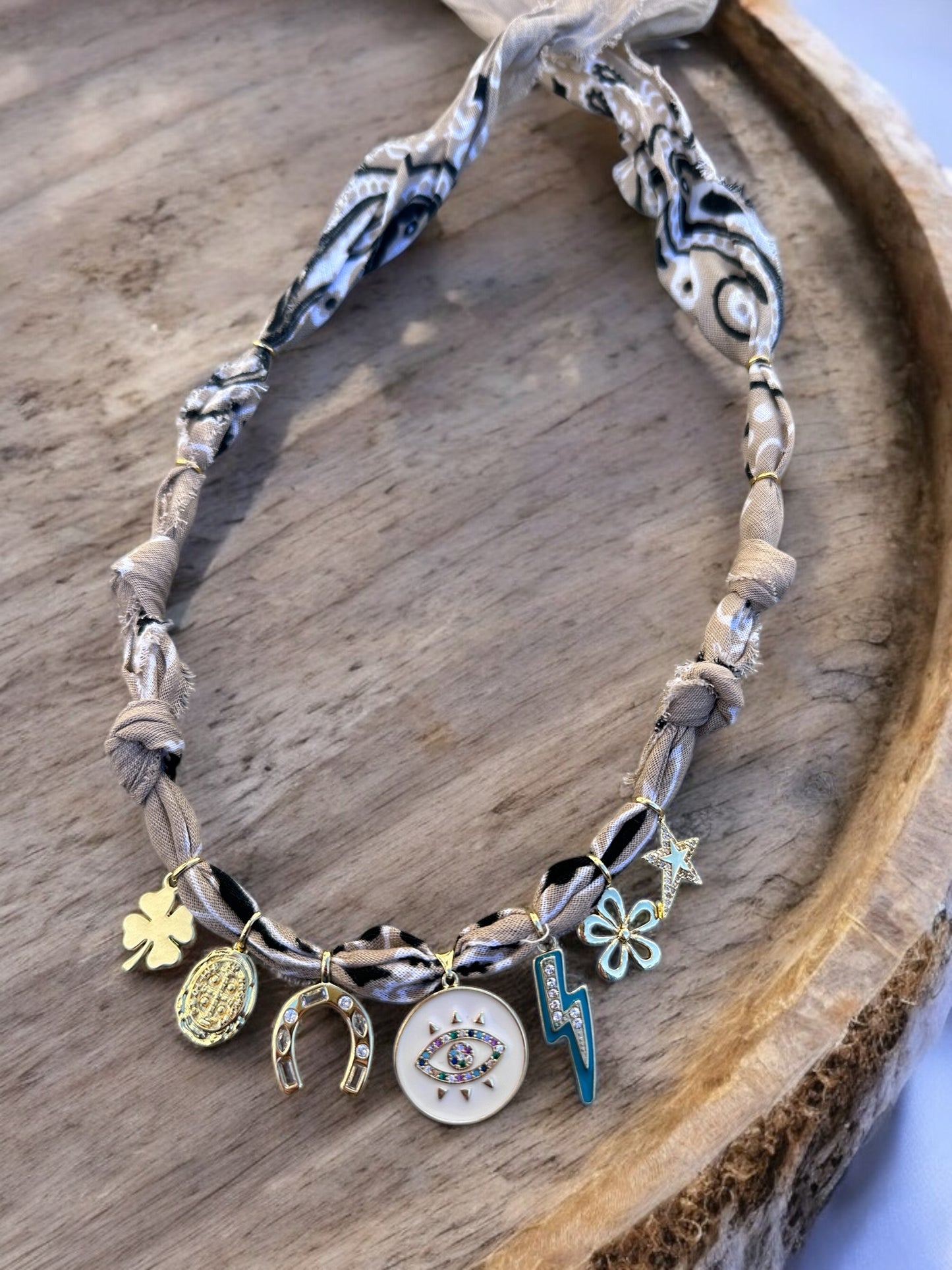 Tan with White Circle Evil Eye