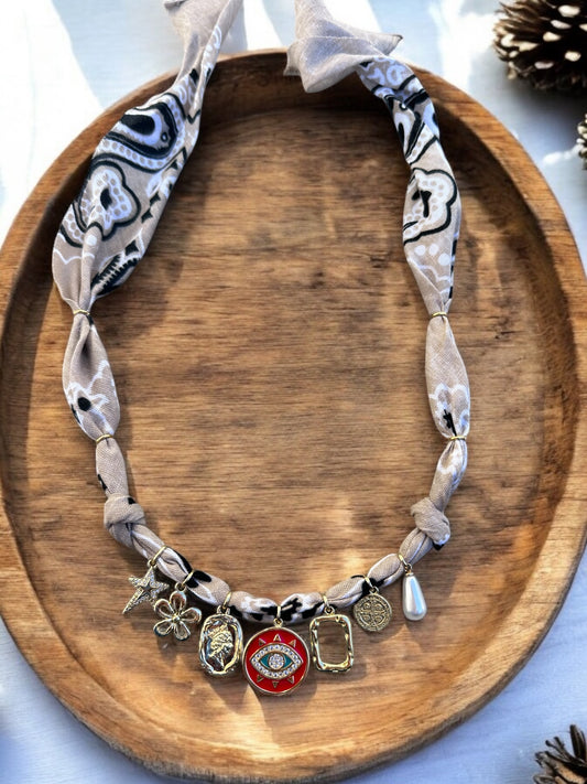 Tan with Red Circle Evil Eye