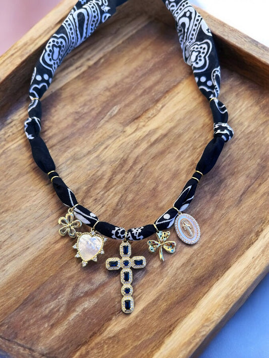 Navy with Large Blue Stone Cross