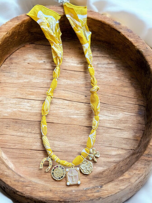 Yellow with Cross Pendant