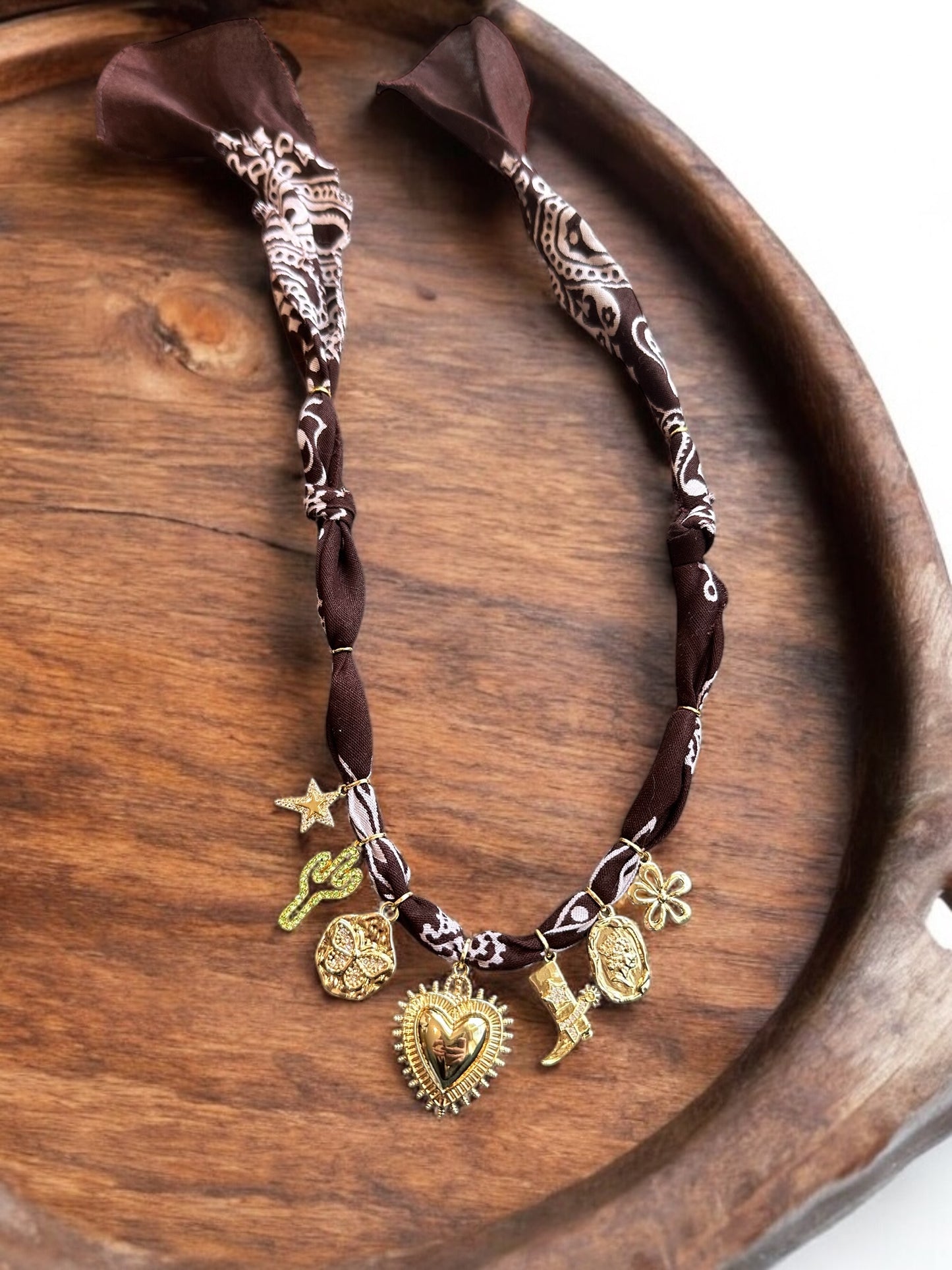 Brown with Large Gold Heart