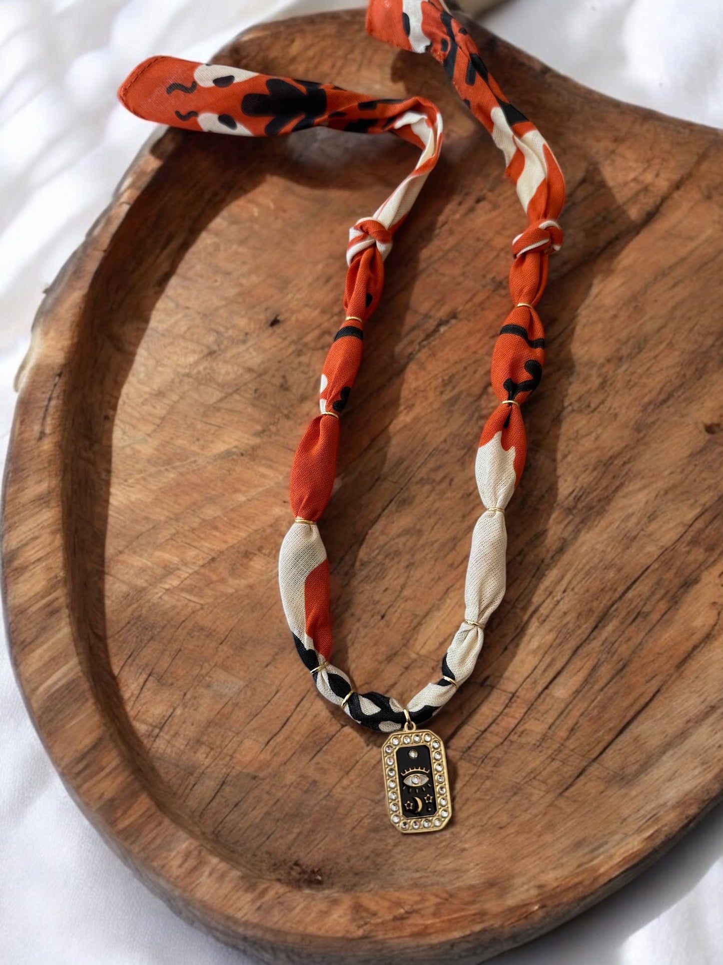 Orange with Evil Eye Pendant