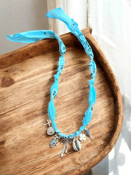 Light Blue with Silver Bow