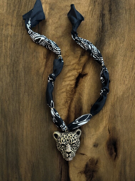 Black with Leopard Pendant