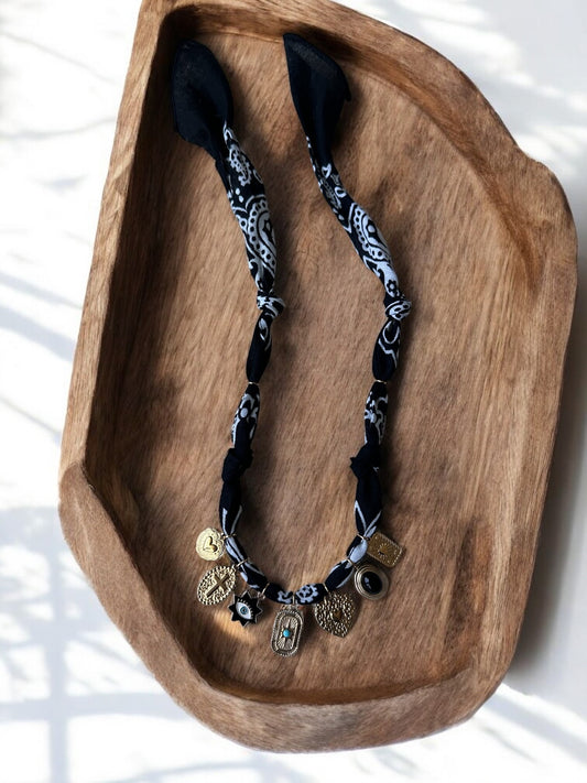 Black with Sun Burst Pendant