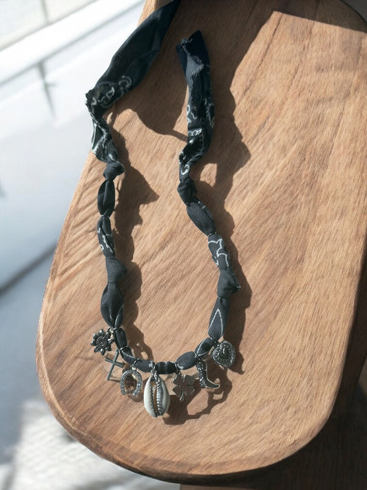 Dark Grey with Silver Seashell