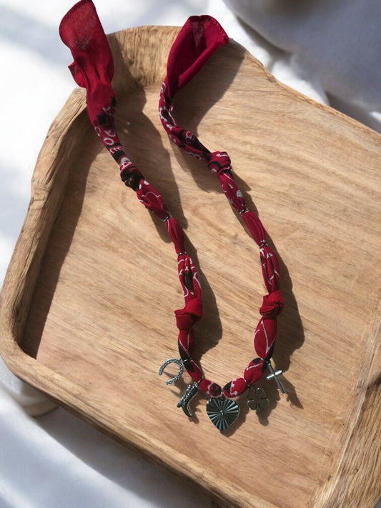 Red with Silver Heart