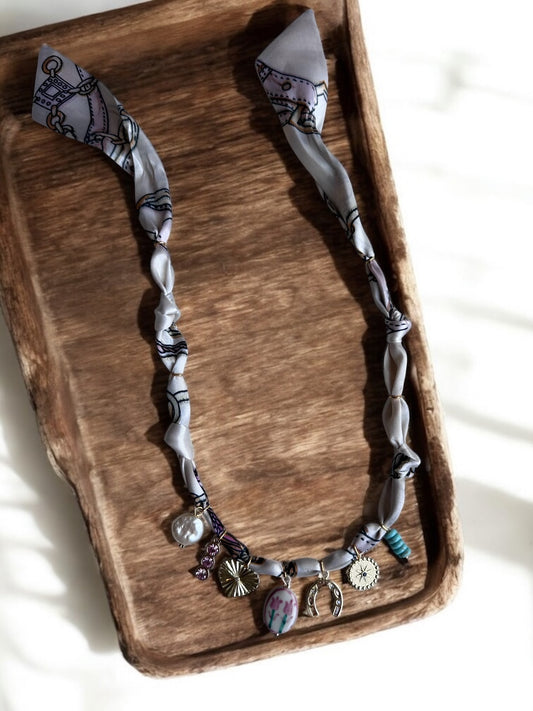 Ivory with Ceramic Floral Pendant